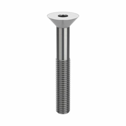 Socket Flat Head Screw: 1/4"-28 Thread Size, 1 3/4 in Lg, Flat, Plain, Stainless Steel, 18-8, 100 PK