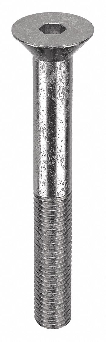 Socket Flat Head Screw: 1/4"-28 Thread Size, 2 in Lg, Flat, Plain, Stainless Steel, 18-8, 50 PK