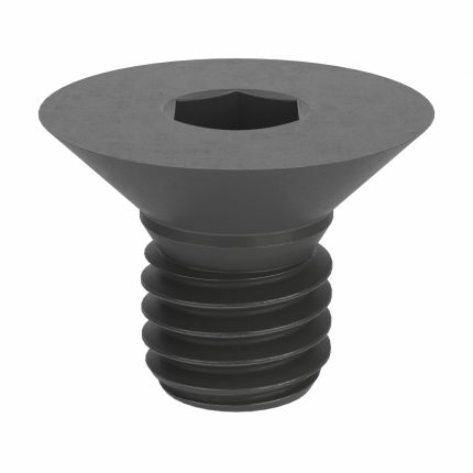 Socket Flat Head Screw: M8-1.25 Thread Size, 12 mm Lg, Flat, Black Oxide, Steel, Class 10.9, 100 PK