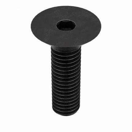 Socket Flat Head Screw: M8-1.25 Thread Size, 25 mm Lg, Flat, Black Oxide, Steel, Class 10.9, 100 PK