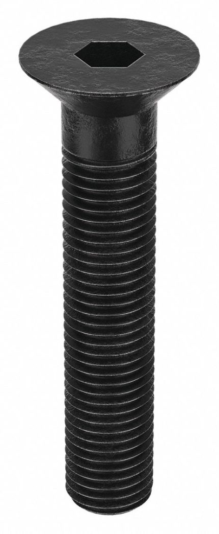 Socket Flat Head Screw: M16-2 Thread Size, 80 mm Lg, Flat, Black Oxide, Steel, Class 10.9, 10 PK