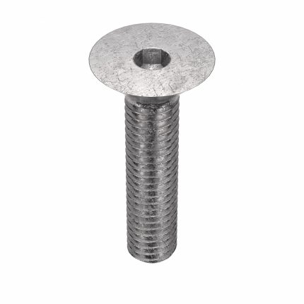 Socket Flat Head Screw: M6-1 Thread Size, 25 mm Lg, Flat, Plain, Stainless Steel, 18-8, 50 PK