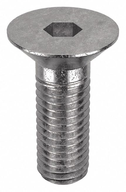 Socket Flat Head Screw: M10-1.5 Thread Size, 25 mm Lg, Flat, Plain, Stainless Steel, 18-8, 50 PK