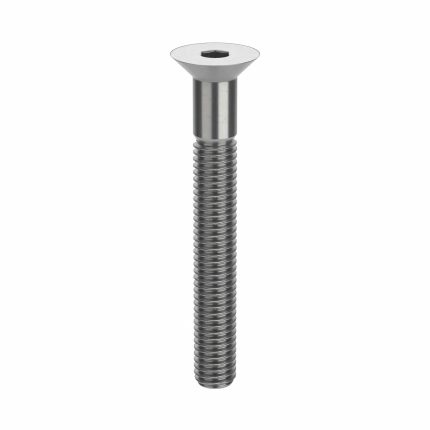 Socket Flat Head Screw: M5-0.8 Thread Size, 40 mm Lg, Flat, Plain, Stainless Steel, 316, 50 PK