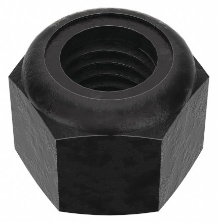 Lock Nut: Nylon Insert, 5/8"-11 Thread Size, Steel, Grade 8, Black Oxide, 15/16 in Hex Wd, 10 PK