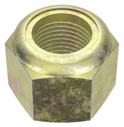Lock Nut: Nylon Insert, 5/8"-18 Thread Size, Steel, Grade 8, Zinc Yellow, 15/16 in Hex Wd, 10 PK