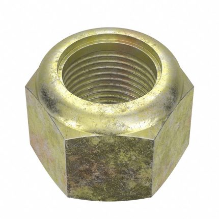 Lock Nut: Nylon Insert, 7/8"-14 Thread Size, Steel, Grade 8, Zinc Yellow, 1 5/16 in Hex Wd, 5 PK