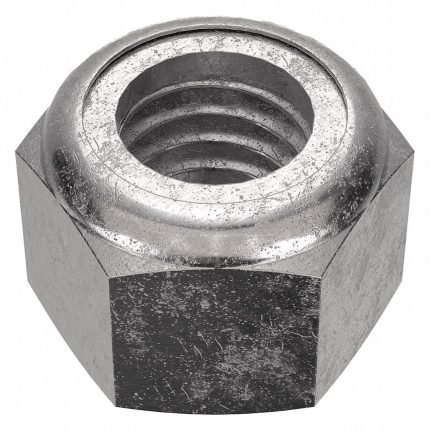 Lock Nut: Nylon Insert, 7/16"-14 Thread Size, Stainless Steel, 316, Plain, 11/16 in Hex Wd, 25 PK