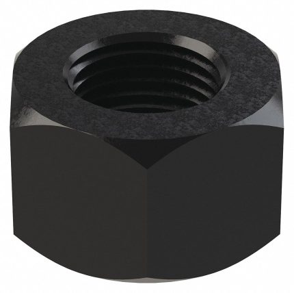 Hex Nut: 1 3/8"-8 Thread, Steel, Grade 2H, Black Oxide, 25 PK