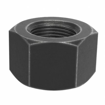 Hex Nut: 1 3/4"-8 Thread, 2 3/4 in Hex Wd, 1 23/32 in Hex Ht, Steel, Grade 4, Black Oxide, 15 PK