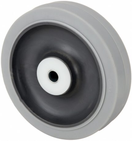 APPROVED VENDOR Caster Wheel: 5 in Wheel Dia., 1 1/4 in Wheel Wd, Rubber, 325 lb Load Rating, Gray