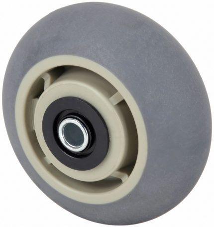 APPROVED VENDOR Caster Wheel: 5 in Wheel Dia., 2 in Wheel Wd, Rubber, 350 lb Load Rating, Plastic