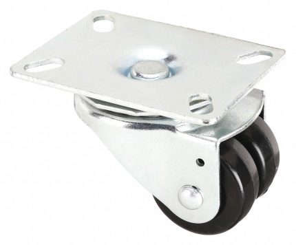 APPROVED VENDOR Plate Caster: Swivel, No Brake, Rubber, 3 in Wheel Dia, 7/8 in Wheel Wd, Plain