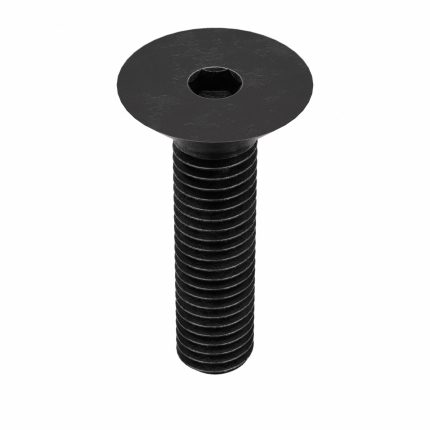 Socket Flat Head Screw: M8-1.25 Thread Size, 30 mm Lg, Flat, Black Oxide, Steel, Class 10.9, 100 PK