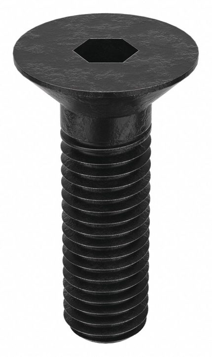 Socket Flat Head Screw: M10-1.5 Thread Size, 30 mm Lg, Flat, Black Oxide, Steel, Class 10.9, 100 PK