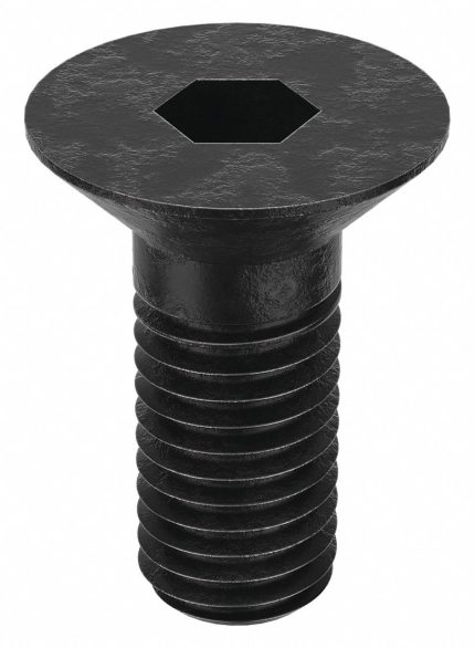 Socket Flat Head Screw: M12-1.75 Thread Size, 25 mm Lg, Flat, Black Oxide, Steel, Class 10.9, 50 PK
