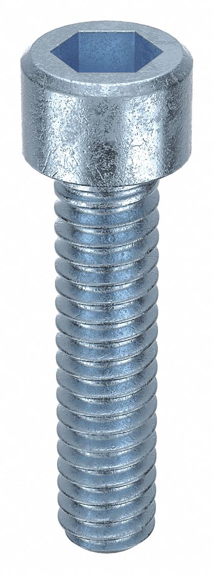 Socket Head Cap Screw: #2-56 Thread Size, 3/8 in Lg, Std, Zinc Plated, Steel, 5/64 in Drive, 100 PK