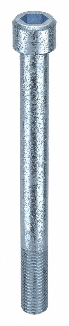 Socket Head Cap Screw: 3/4"-10 Thread Size, 8 in Lg, Std, Zinc Plated, Steel, 0.75 in Head Ht, 5 PK