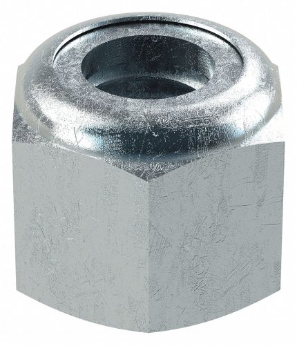 Lock Nut: Nylon Insert, 9/16"-12 Thread Size, Steel, Grade 2, Zinc Plated, 15/16 in Hex Wd, 25 PK