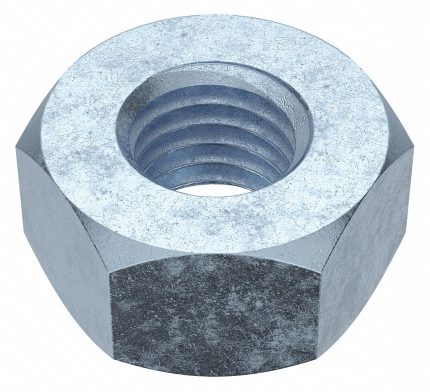 Hex Nut: 1/4"-28 Thread, 7/16 in Hex Wd, 7/32 in Hex Ht, Steel, Grade 8, Zinc Plated, 100 PK