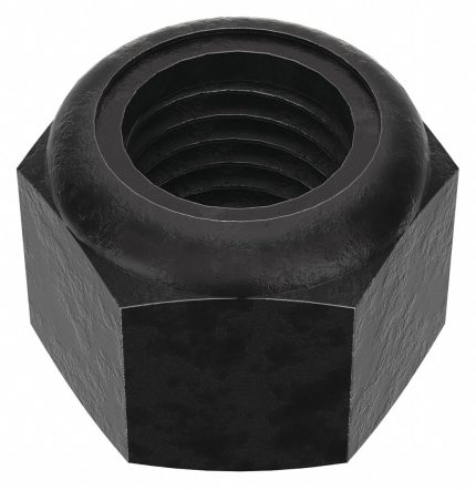 Lock Nut: Nylon Insert, 7/8"-9 Thread Size, Steel, Grade 8, Black Oxide, 1 5/16 in Hex Wd, 5 PK