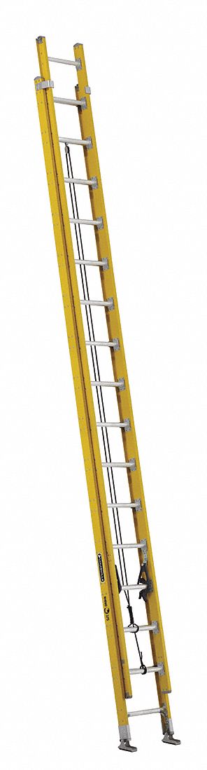 LOUISVILLE LADDER Extension Ladder: 32 ft Ladder Size, Fiberglass, 375 lb Load Capacity, 81 lb Wt