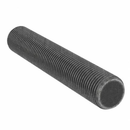Fully Threaded Stud: 1 1/8"-8 Thread Size, Steel, Grade B7, Black Oxide, 7 1/4 in Overall Lg, 4 PK