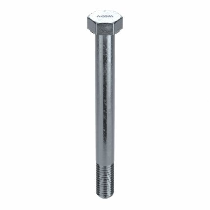 Hex Head Cap Screw: Steel, A307A, Zinc Plated, 1"-8, Coarse, 12 in lg, Globally Sourced, Inch, 6 PK