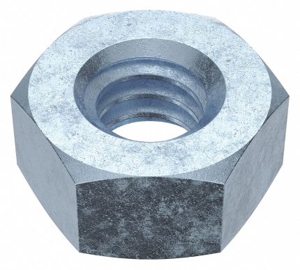 Hex Nut: 1/4"-20 Thread, 7/16 in Hex Wd, 7/32 in Hex Ht, Steel, Grade 2, Plain, 100 PK