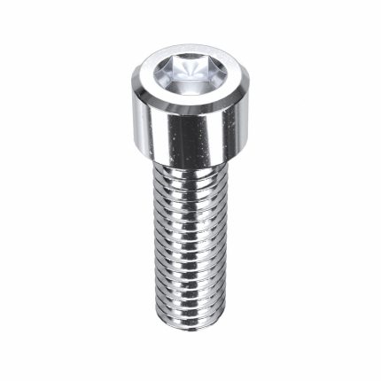Socket Head Cap Screw: 5/16"-18 Thread Size, 1 in Lg, Std, Chrome Plated, Steel, 1/4 in Drive, 5 PK
