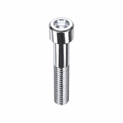 Socket Head Cap Screw: 3/8"-16 Thread Size, 2 in Lg, Std, Chrome Plated, Steel, 5/16 in Drive, 5 PK