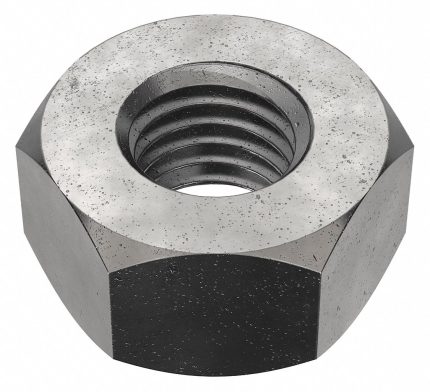 Hex Nut: 1/4"-28 Thread, 7/16 in Hex Wd, 7/32 in Hex Ht, Steel, Grade 2, Plain, 100 PK