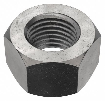 Hex Nut: 3/8"-24 Thread, 9/16 in Hex Wd, 21/64 in Hex Ht, Steel, Grade 2, Plain, 100 PK
