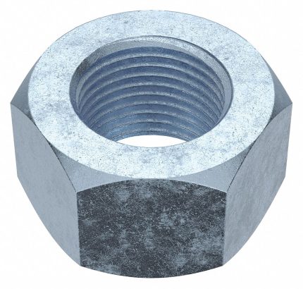 Hex Nut: 3/4"-16 Thread, 1 7/64 in Hex Wd, 41/64 in Hex Ht, Steel, Grade 2, Zinc Plated, 20 PK