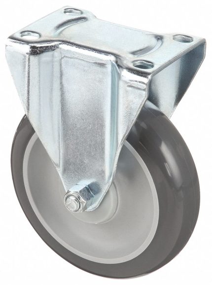 APPROVED VENDOR Plate Caster: Rigid, Polyurethane, 4 in Wheel Dia, 1 1/4 in Wheel Wd, Light Duty