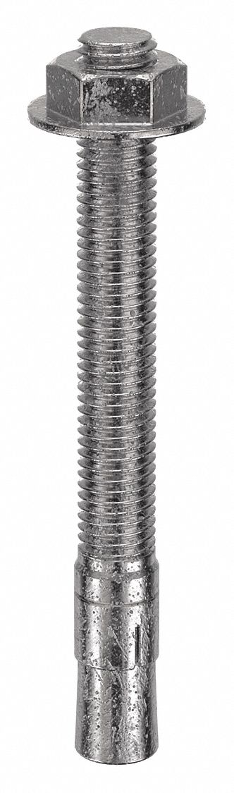 RED HEAD Wedge Anchor: 6 in Overall Lg, 5/8 in Dia, 5/8"-11 Thread Size, 4 1/4 in Thread Lg, 10 PK