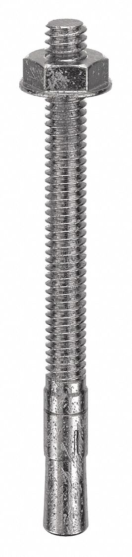 RED HEAD Wedge Anchor: 3 1/4 in Overall Lg, 1/4 in Dia, 1/4"-20 Thread Size, Stainless Steel, 100 PK