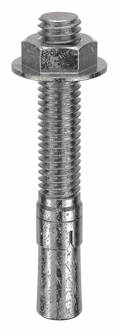 RED HEAD Wedge Anchor: 2 3/4 in Overall Lg, 3/8 in Dia, 3/8"-16 Thread Size, Stainless Steel, 50 PK