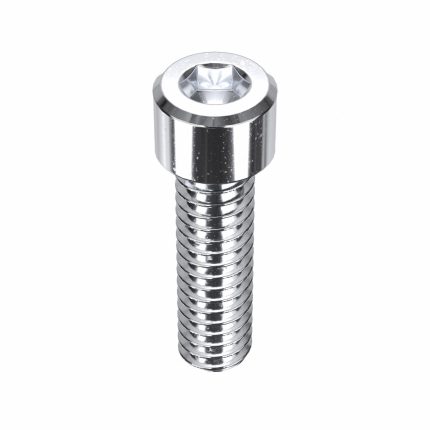 Socket Head Cap Screw: 1/4"-20 Thread Size, 7/8 in Lg, Std, Chrome Plated, Steel, 5 PK