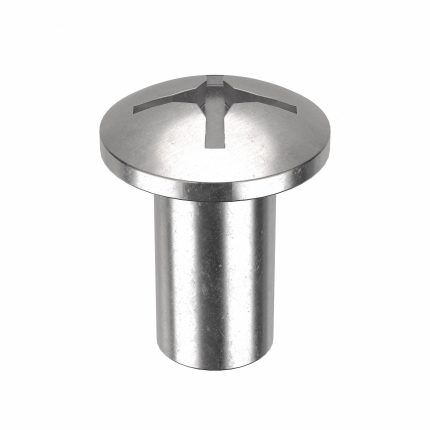Barrel Bolt: #8-32 Thread Size, 3/8 in Brl Lg, 13/64 in Brl Dia, 316 Stainless Steel, Plain, 5 PK