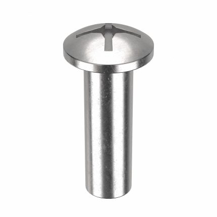 Barrel Bolt: 1/4"-20 Thread Size, 1 in Brl Lg, 5/16 in Brl Dia, 316 Stainless Steel, Plain, 5 PK