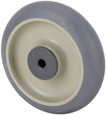 APPROVED VENDOR Caster Wheel: 5 in Wheel Dia., 1 1/4 in Wheel Wd, Rubber, 200 lb Load Rating, Gray
