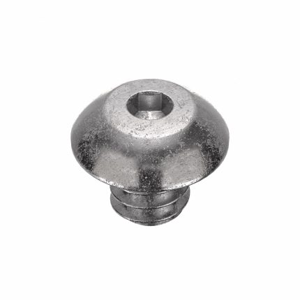 Socket Head Cap Screw: #4-40 Thread Size, 1/8 in Lg, Button, Plain, Stainless Steel, 18-8, 100 PK