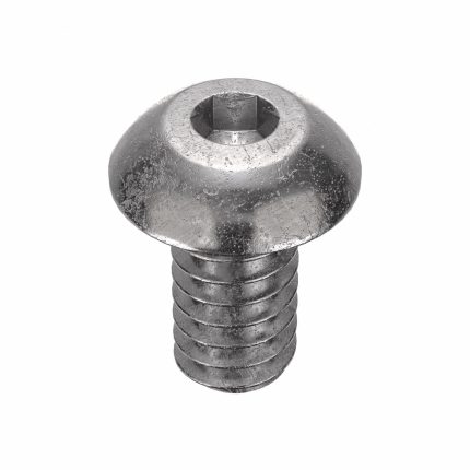 Socket Head Cap Screw: #10-24 Thread Size, 3/8 in Lg, Button, Plain, Stainless Steel, 18-8, 100 PK
