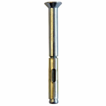 MKT FASTENING Sleeve Anchor: 4 in Overall Lg, 3/8 in Dia, 5/16"-18 Thread Size, Steel, Flat, 25 PK