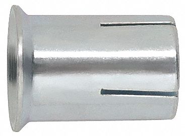 DEWALT Expansion Anchor: 1/4"-20 Thread Size, 5/8 in Overall Lg, 1/4 in Dia, Steel, Steel, 100 PK