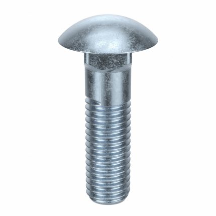 Carriage Bolt: Square, Steel, Grade 2, Black Oxide, 1/2"-13 Thread Size, 1 1/4 in lg, Inch, 50 PK
