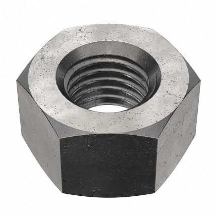Hex Nut: 3/4"-10 Thread, 1 1/4 in Hex Wd, 47/64 in Hex Ht, Steel, Grade C, Black Oxide, 10 PK