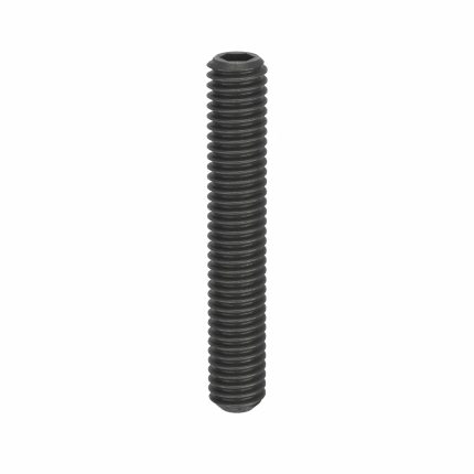 Socket Set Screw: M4x0.7 Thread Size, 25 mm Overall Lg, Flat pt, Steel, Black Oxide, Socket, 100 PK