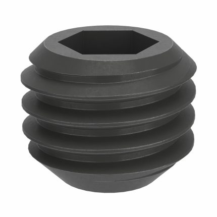 Socket Set Screw: M10x1.5 Thread Size, 8 mm Overall Lg, Cup pt, Steel, Black Oxide, Socket, 50 PK